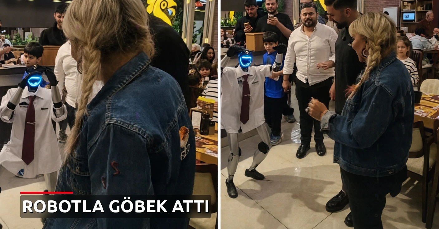 Safiye Soyman restoranda robotla karşılaşınca olanlar: Önce korktu, sonra göbek attı