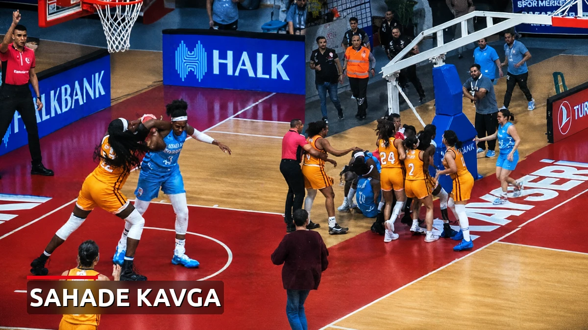 Kadınlar basketbol maçında kavga: Saç baş birbirine girdi