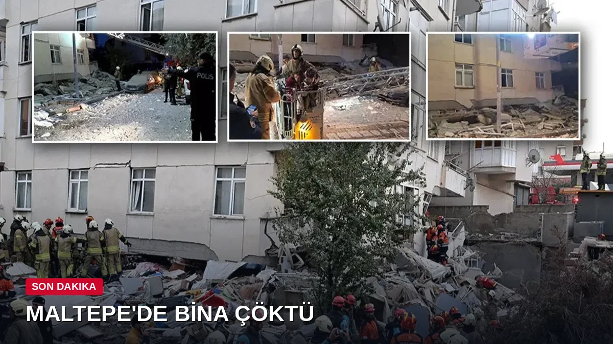 Maltepe'de 7 Katlı Binanın 3 Katı Çöktü: 1 Can Kaybı, 3 Kişi Aranıyor